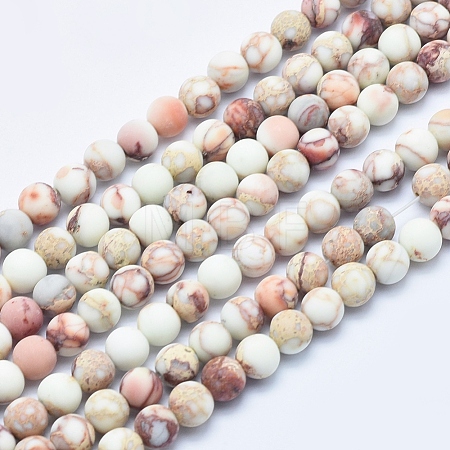 Natural Imperial Jasper Beads Strands G-A175C-6mm-01-1