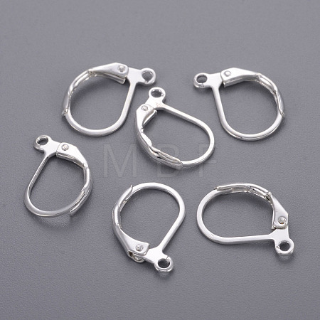 Brass Leverback Earring Findings X-KK-H670-S-NF-1