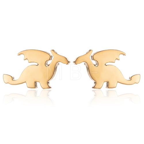 Cute Mini Flying Dragon Animal Earrings for Girls - Stainless Steel. ST7731318-1