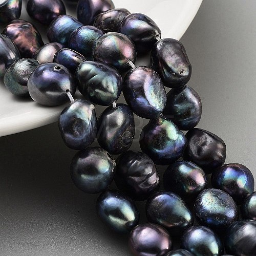 Dyed Natural Cultured Freshwater Pearl Beads Strands PEAR-P062-36C-1