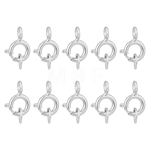 DICOSMETIC 10Pcs 925 Sterling Silver Spring Ring Clasps STER-DC0001-18S-1