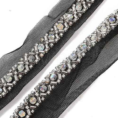 Polyester Flower Lace Trims OCOR-A007-31-1