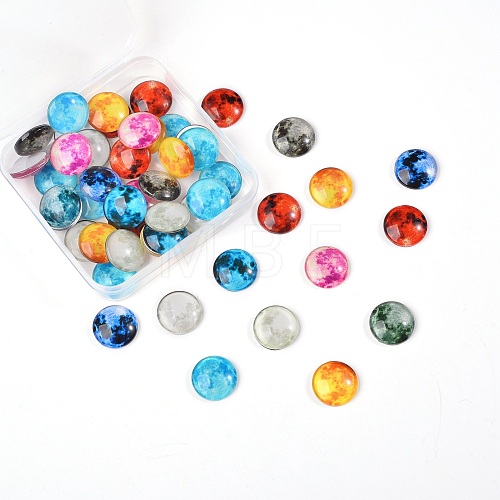 50Pcs Luminous Glass Cabochons sgGLAA-SZ0001-15A-1