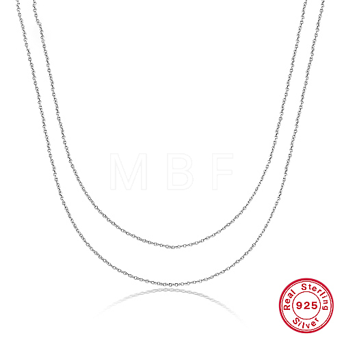 925 Sterling Silver Double Layer Necklaces XE7887-3-1