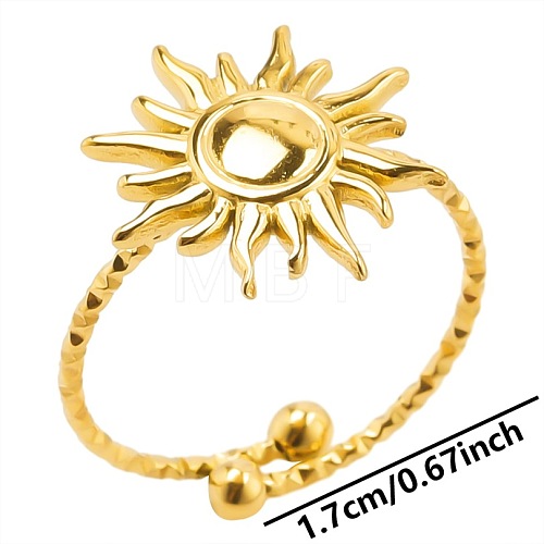 Stainless Steel Sun Cuff Ring for Unisex UQ4769-2-1