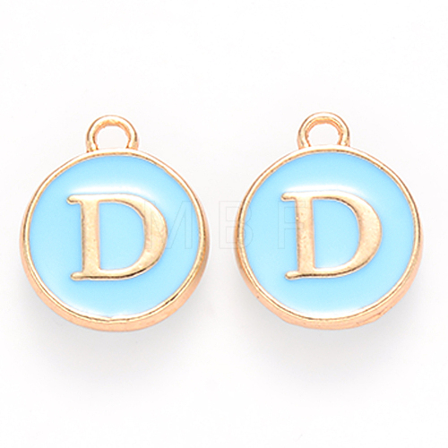 Golden Plated Alloy Enamel Charms ENAM-S118-04D-1