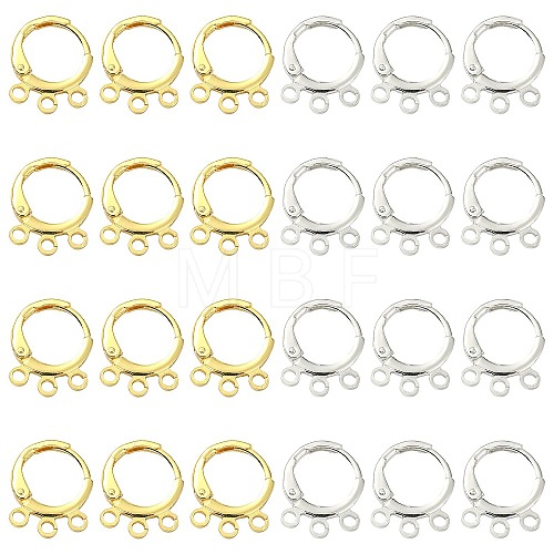 20Pcs 2 Colors Brass Leverback Earring Findings KK-CJ0002-06-1