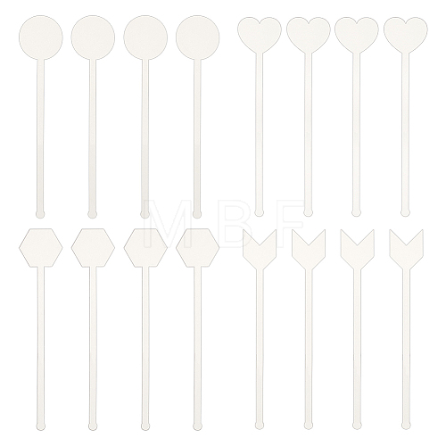 24Pcs 4 Style Transparent Acrylic Stirring Rods AJEW-FG0003-16-1