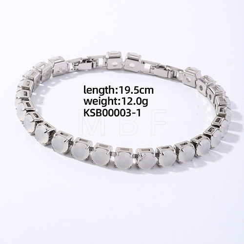 Hip-hop Brass Micro Cubic Zirconia Link Chain Bracelets for Men and Women FX8797-1-1