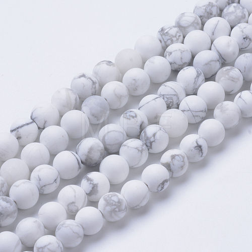 Natural Howlite Beads Strands G-T055-10mm-02-1