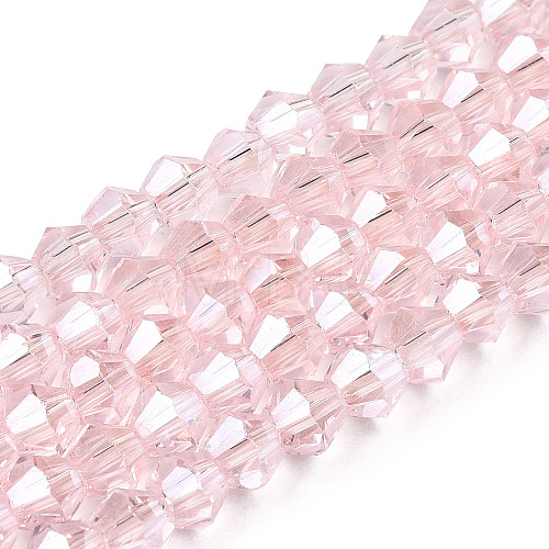 Transparent Electroplate Glass Beads Strands EGLA-A039-T4mm-A26-1