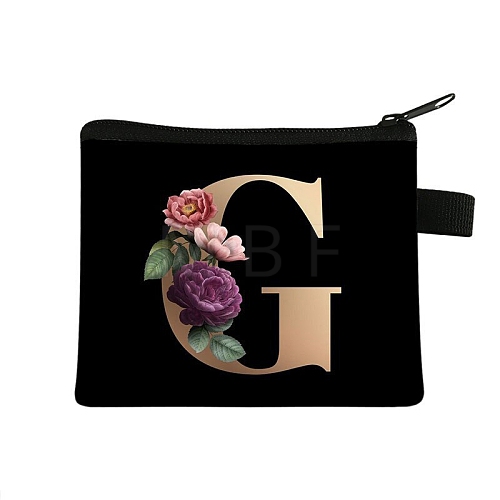 Initial Letter with Flower Cosmetic Bag PW-WG1F7F6-04-1