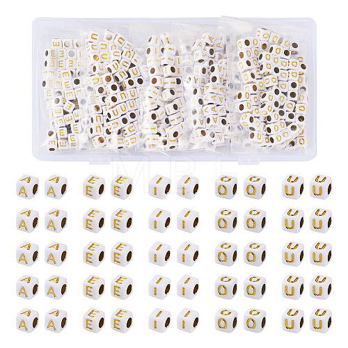 500Pcs 5 Styles Plating Acrylic Beads SACR-BY0001-03-1