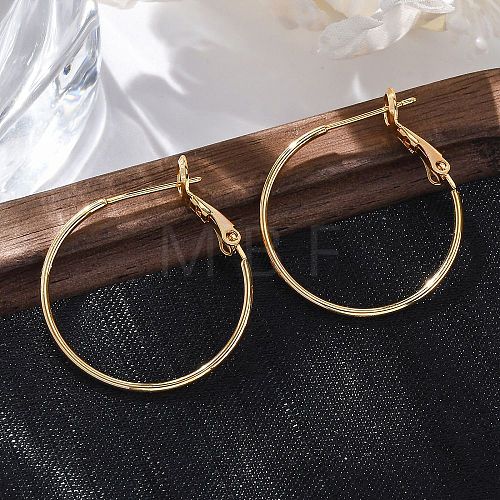 Brass Hoop Earrings EJEW-R014-17A-G-1