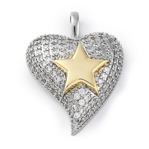 Brass Micro Pave Cubic Zirconia Pendants KK-S510-32GP-02-1