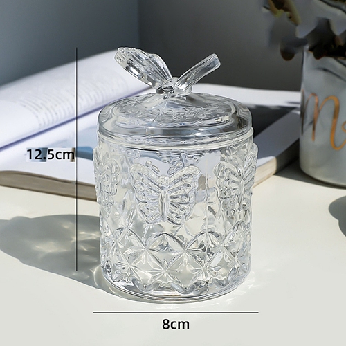 Transparent Glass Jewelry Storage Box PW-WGE5865-06-1