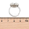Brass Micro Pave Cubic Zirconia Adjustable Ring Components KK-CBAC351-03P-3