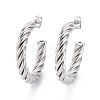 Tarnish Resistant 304 Stainless Steel Half Hoop Earrings EJEW-F257-10P-1