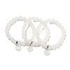 8.5mm Round Natural Quartz Crystal Rock Crystal Beaded Stretch Bracelets BJEW-C074-01N-2