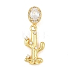 Brass Micro Pave Clear Cubic Zirconia Pendants KK-Z151-12G-02-1