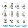 400 Sets 4 Styles Iron Rivets IFIN-FH0001-80-2