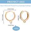 6 Pairs Rack Plating Brass Hoop Earring Findings KK-CN0002-44-2