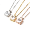 Square PVD Vacuum Plating 304 Stainless Steel Pendant Necklaces NJEW-G125-07-1