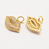 Brass Micro Pave Grade AAA Cubic Zirconia Charms LS-ZIRC-G090-43G-NR-1