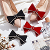 WADORN 4Pcs 2 Colors Rhinestone & Polyester & Iron Shoe Decorations DIY-WR0004-10-4