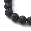 8mm Round Natural Lava Rock Stretch Bracelets BJEW-JB10242-4