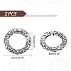 Unicraftale 2Pcs Tibetan Style 316 Surgical Stainless Steel Textured Spring Gate Rings STAS-UN0040-91-4