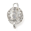 Brass Micro Pave Clear Cubic Zirconia Connector Charms KK-A230-06C-S-1