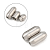 Tarnish Resistant 304 Stainless Steel Matte Surface Magnetic Clasps with Glue-in Ends STAS-O042-A-24-1