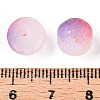 Frosted Baking Painted Crackle Glass Beads with Glitter Powder DGLA-T004-01D-3