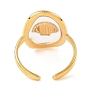 Oval with Shell Shape Resin Finger Rings STAS-Z101-07G-01-3