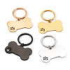 4Pcs 4 Styles Stainless Steel Keychains KEYC-TA0004-81A-2