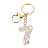 Number 7 Transparent Resin Keychains KEYC-TADJ0001-10G-1