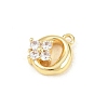 Brass Micro Pave Clear Cubic Zirconia Charms KK-Z151-18G-O-2