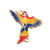 Brass Enamel Bird Connector Charms KK-H529-04G-1