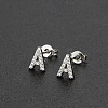 Brass Micro Pave Clear Cubic Zirconia Stud Earrings FS-WGC2F12-01-1