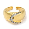 Rack Plating Brass Micro Pave Cubic Zirconia Cuff Finger Rings for Women RJEW-C114-16F-G-2