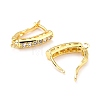 Brass Micro Pave Clear Cubic Zirconia Hoop Earring Findings with Latch Back Closure ZIRC-D120-03G-2