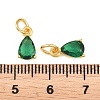 Brass Pave Cubic Zirconia Charms KK-K340-51G-08-3