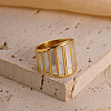 304 Stainless Steel with Natural Shell Finger Rings FS-WG31488-02-1