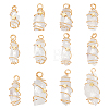 12Pcs Natural Quartz Crystal Copper Wire Wrapped Pendants PALLOY-FG0001-02A-1