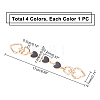   4Pcs 4 Colors Light Gold Zinc Alloy Hanger Clasps FIND-PH0001-42-3