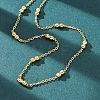 304 Stainless Steel Double Round Cable Chain Necklaces NJEW-C073-07G-1