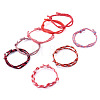 32Pcs 8 Styles Polyester & Spandex Cord Braided Bead Bracelets BJEW-TAC0065-2