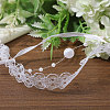 Polyester Flower Lace Ribbon OCOR-WH0097-21-5