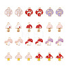 Cheriswelry 44Pcs 11 Style Light Gold Alloy Enamel Pendants ENAM-CW0001-14-8